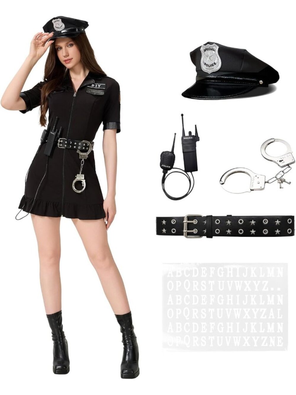 Stylish Women's Uniform Costume Dress Set with Accessories for Parties & Events